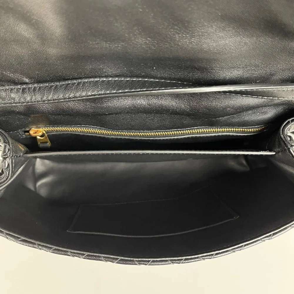 Bottega Veneta Intrecciato Black Nappa Leather Shoulder Bag